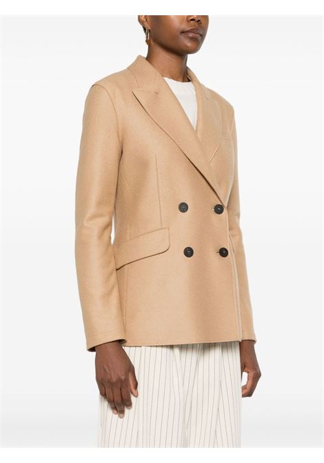 Beige double-breasted tailored balzer Harris wharf london - women HARRIS WHARF LONDON | A3229MLX418